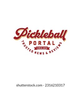 pickle ball logo design vector badge retro