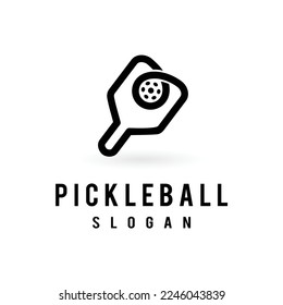 Pickle ball logo with single line concept