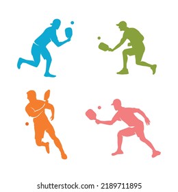 Pickle Ball Player silhouette vector best for logo and icon design