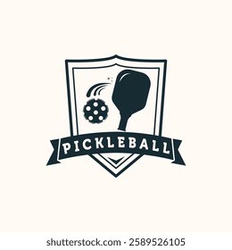 pickle ball shot vintage logo vector minimalist illustration design, pickle ball smash logo design