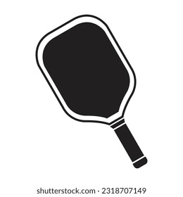 Pickle ball Sport Ball and Pickle Ball Bat Symbol Icon,Paddle Ball Pickleball Black, High quality vector
