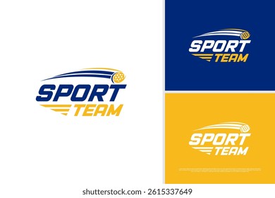 Pickle ball sport team logo vector design template