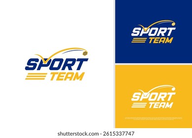 Pickle ball sport team logo vector design template