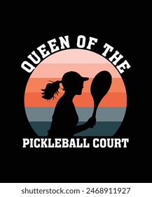 Pickle Ball T-Shirt Design Vektorillustration. 