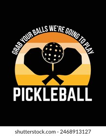 Pickle Ball T-Shirt Design Vektorillustration. 