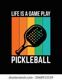 Pickle ball t-shirt design vector illustration. 