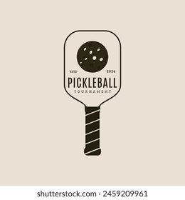 pickle ball vintage logo icon and symbol minimalist game tournament vector illustration design