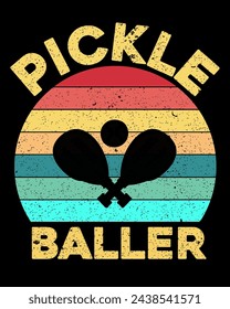 Pickle Baller T-Shirt Design. Typografie T-Shirt Design.