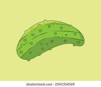 Desenho de Pickles. Ilustração de vetor de pepino verde. Pepino em vinagre ou em água salgada