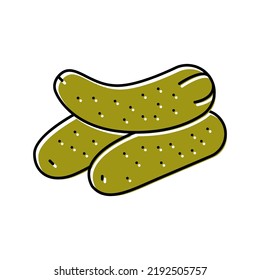 pickle cucumber color icon vector. pickle cucumber sign. isolated symbol illustration