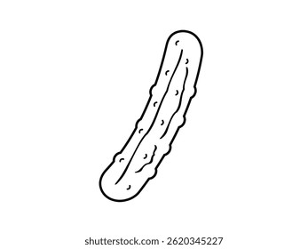 Pickle cucumber outline icon isolated on white background. Healthy food.