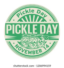 Pickle Day, November 14, Rubber Stamp, Vector Illustration