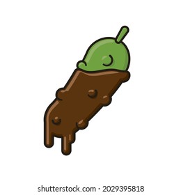 Pickle dipped in chocolate isolated vector illustration for Choclate Covered Anything Day on December 16