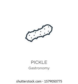 Pickle icon. Thin linear pickle outline icon isolated on white background from gastronomy collection. Line vector sign, symbol for web and mobile