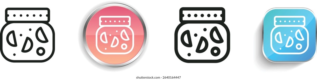 pickle icon. Thin Linear, Regular and Button Style Design Isolated On White Background