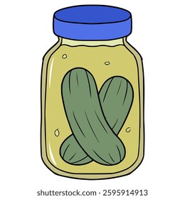 pickle jar illustration hand drawn isolated vector