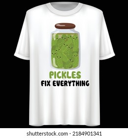 Pickle Jar, Vector illustration, Funny Lettering, T-Shirt design.