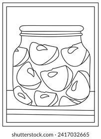 Farbseite der Beizgläser, Zeilenstrahl, Vektorgrafik 