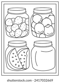 Farbseite der Beizgläser, Zeilenstrahl, Vektorgrafik 
