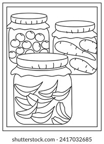 Farbseite der Beizgläser, Zeilenstrahl, Vektorgrafik 