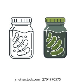 Pickle Gläser, Vektorgrafik: Umriss und Ausfüllung