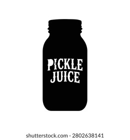 Pickle Juice bottle silhouette icon vector flat design.