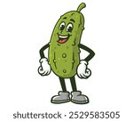 Pickle are Laughing, Pickle Cartoon Mascot Illustration Character Vector Clip-art Hand-drawn Logo Design