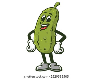 Pickle are Laughing, Pickle Cartoon Mascot Illustration Character Vector Clip-art Hand-drawn Logo Design