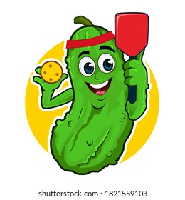 pickle mascot cartoon in vector