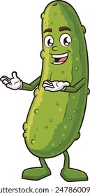 Pickle mascot presenting vector illustration