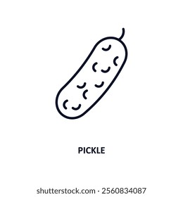 pickle outline icon.  Thin line icon from gastronomy collection. Editable vector isolated on white background