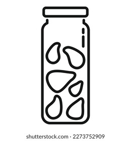 Vector de contorno del icono de la pera de la aguja. Comida de vidrio. Puede ser producto