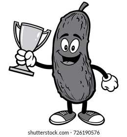 Pickle with Trophy Illustration