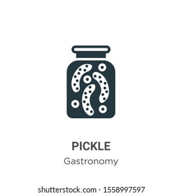 Pickle vector icon on white background. Flat vector pickle icon symbol sign from modern gastronomy collection for mobile concept and web apps design.