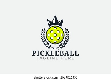 pickleball association logo with image of a crown above the ball.