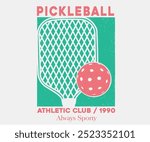 Pickleball athletic club artwork design for t shirt print, poster, sticker and other uses.