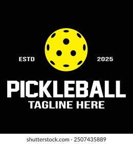 Pickleball badge emblem logo. Sports label vector illustration for a pickleball club