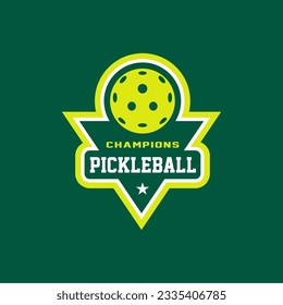 	
Pickleball badge logo in modern minimalist style