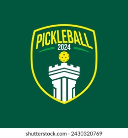 Pickleball badge logo in modern minimalist style	