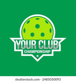 Pickleball badge logo in modern minimalist style