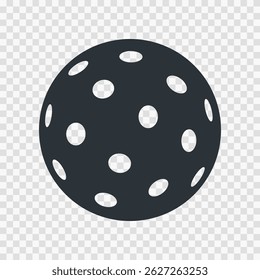 Pickleball ball black color. Vector illustration