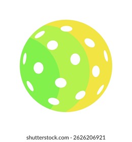 Pickleball ball green color. Vector illustration