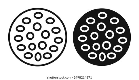 Pickleball ball with holes iconicon vector collection in outlined and solid style