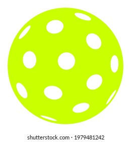 pickleball ball isolated on white, vector simple illustration, ball with holes