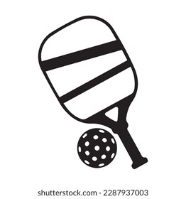 pickleball ball isolated on white, vector simple illustration, ball with holes