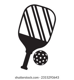 pickleball ball isolated on white, vector simple illustration, ball with holes