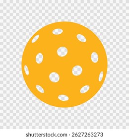 Pickleball ball orange color. Vector illustration