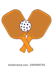 Pickleball Ball and paddles vector. You can use it as club logo, banner design etc.