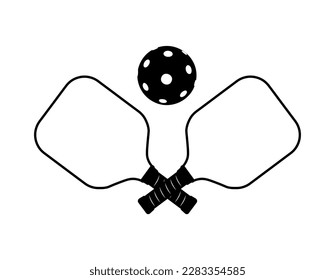 Pickleball with a ball and a rackets for playing. Isolate on white background.Vector illustration