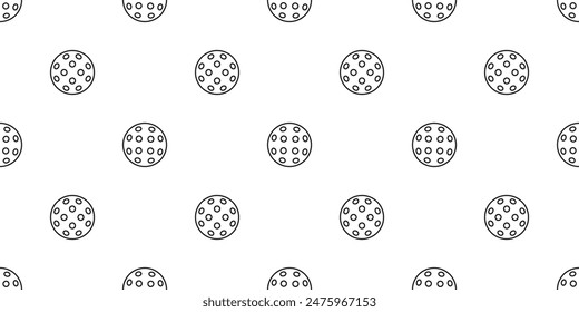 Pickleball ball seamless pattern. Sport for print, banner, card, fabric, cover, wrapping paper, wallpaper. Line art vector illustration